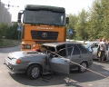 Трагическое ДТП: ВАЗ-2114 налетел на трос между двумя грузовиками. 