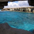 Вид из пещеры на мысу Греко.