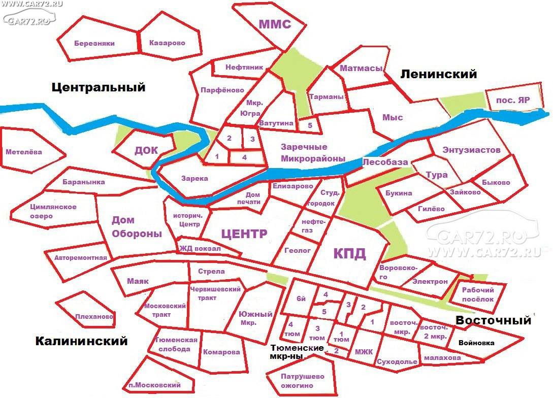 Карта Тюмени Фото