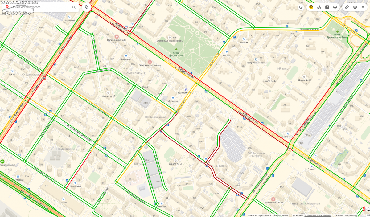 Карта тюмени с улицами и остановками