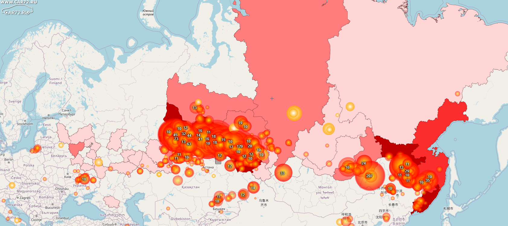 Карта пожаров в свердловской обл