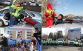 Тюменские дошкольники привязали Георгиевские ленты на патрульные автомобили ДПС