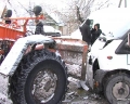 Маршрутка проехала на красный и врезалась в Киа и в грейдер 