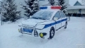 В Ярково сделали автомобиль ДПС из снега
