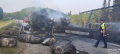 Cтолкнулись два большегруза и оба загорелись на трассе Тюмень-Ханты-Мансийск