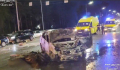 Ниссан и мотоцикл сгорели после ДТП на Московском тракте