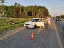 Квадроцикл и Lada Priora столкнулись на автодороге Тюмень-Боровский-Богандинский 