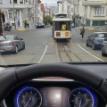 достопримечательность Сан-Франциско. Преследую трамвайчики на канатной тяге, идущие в горку и с горки