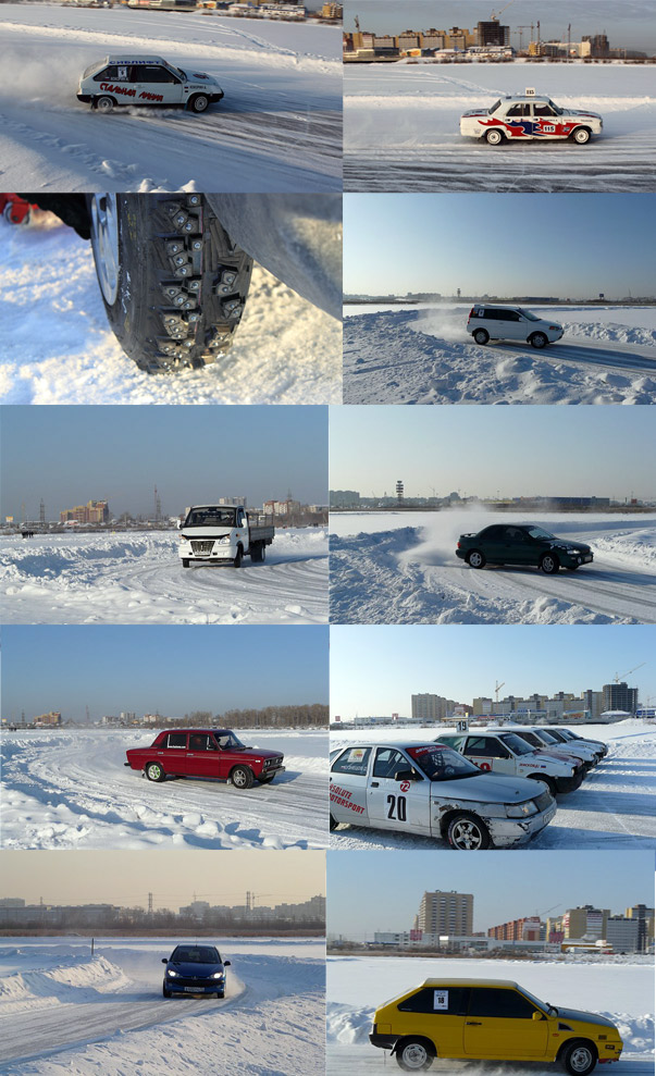 ледовый автодром на озере Алебашево - Зимний спринт